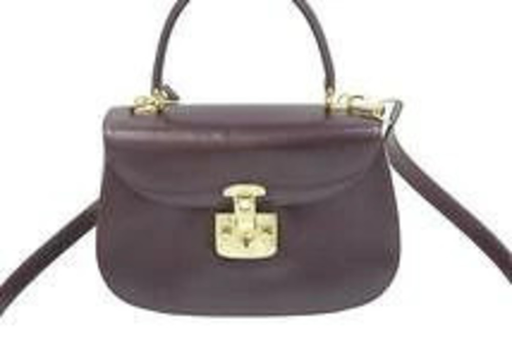 Gucci Purple Lady Lock Handbag Bordeaux Purple